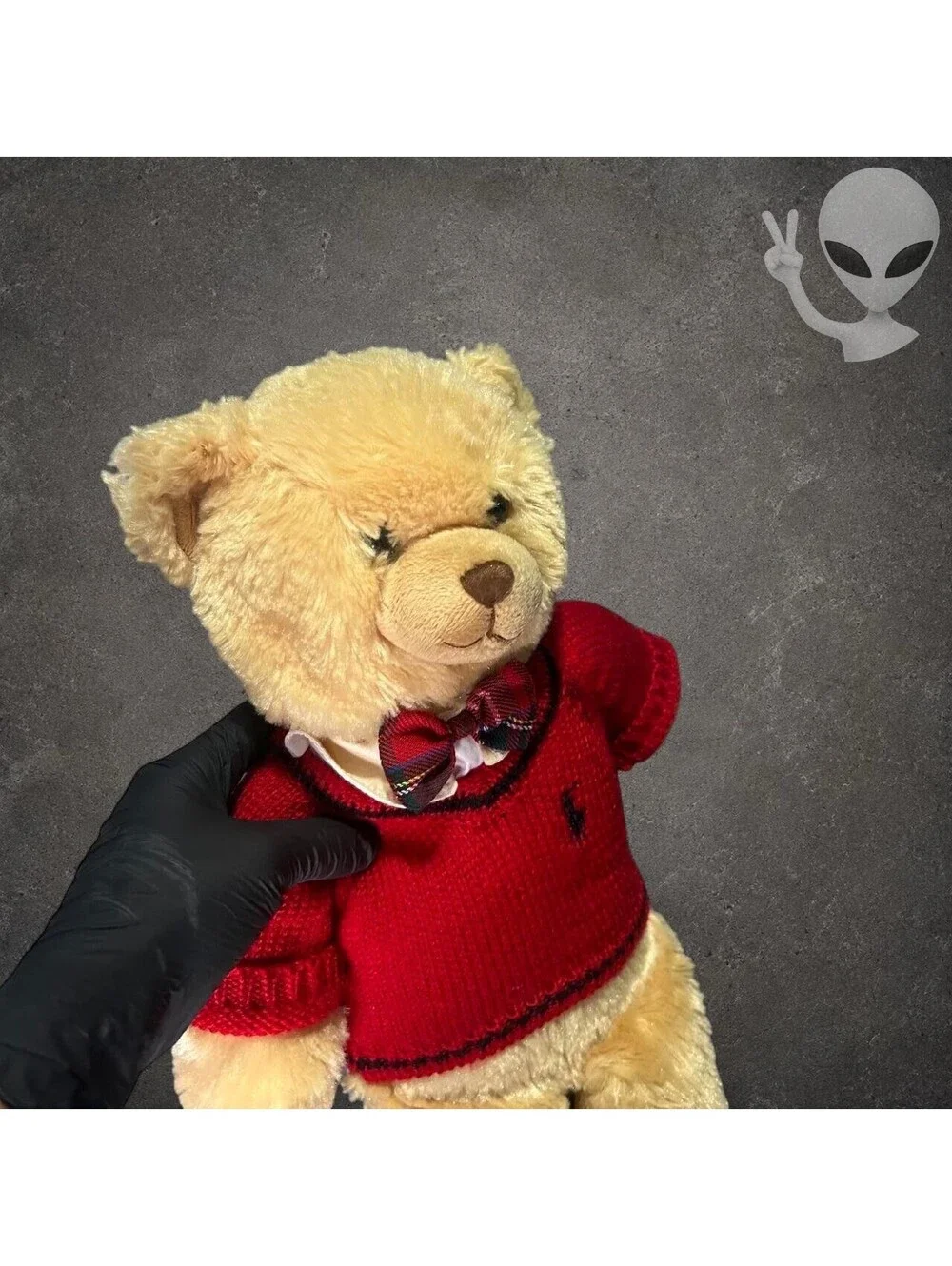 Ralph Lauren Polo Bear 2007 Holiday Plush Teddy Bear Red Knit Sweater 15
